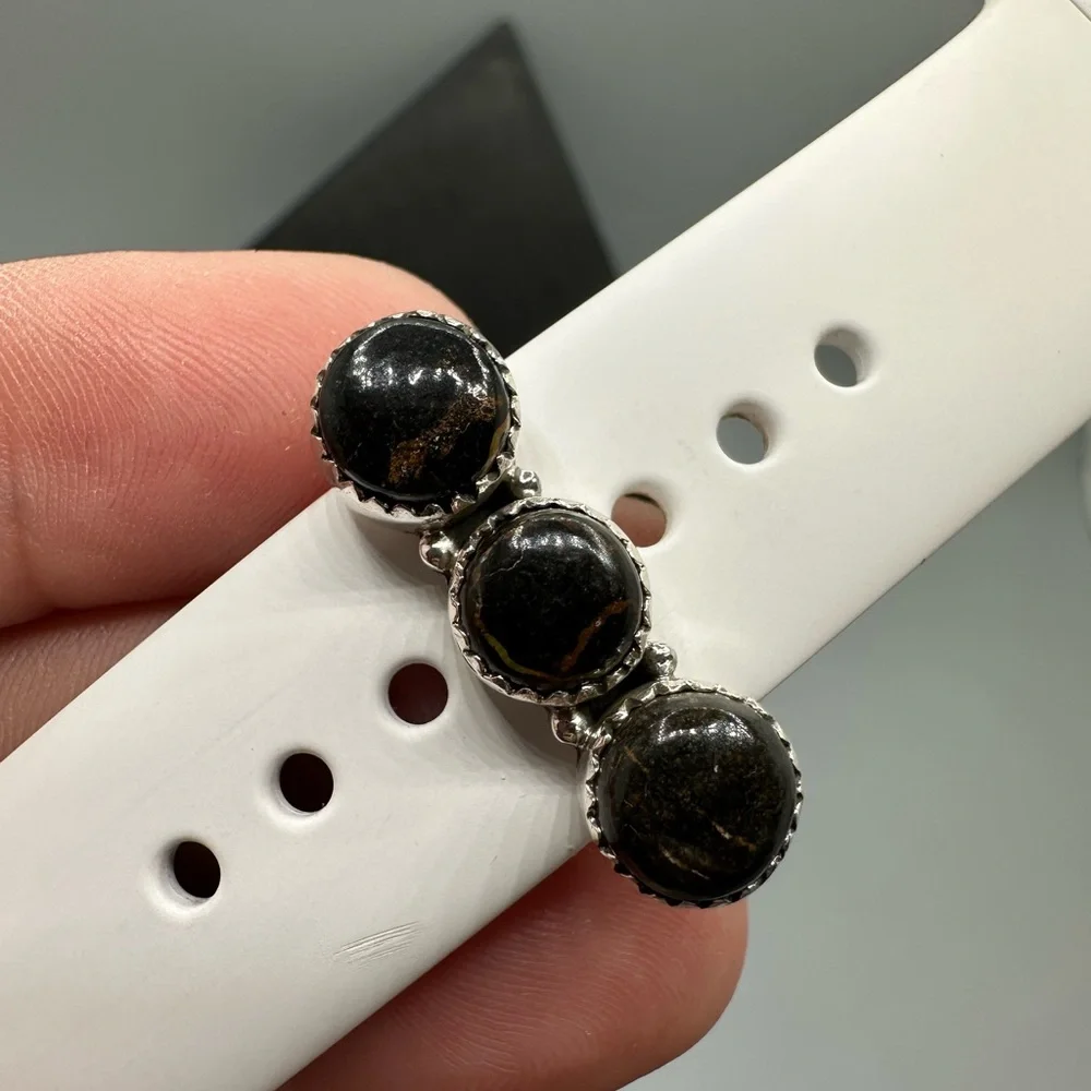 ⌚Blackjack Turquoise Sterling Silver 925 Watch Band Charm Handmade Black Jack